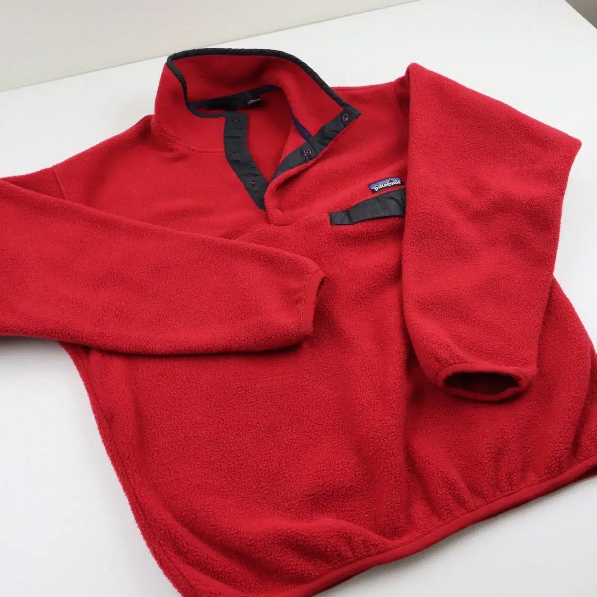 90 s patagonia パタゴニア Synchilla シンチラ スナップ T レッド ネイビー ジャメイカ