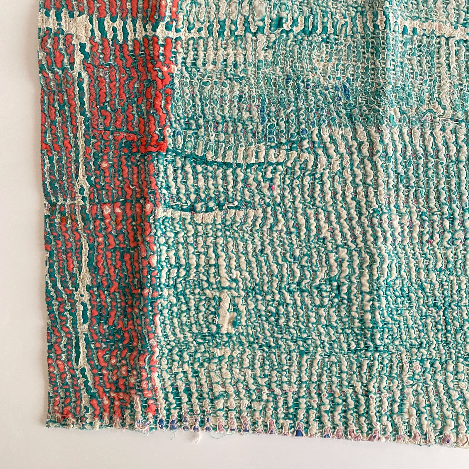 ヴィンテージラリーキルト　カンタキルト　緑系 3481 ラリーキルト カンタキルト オールドファブリック ハギレ