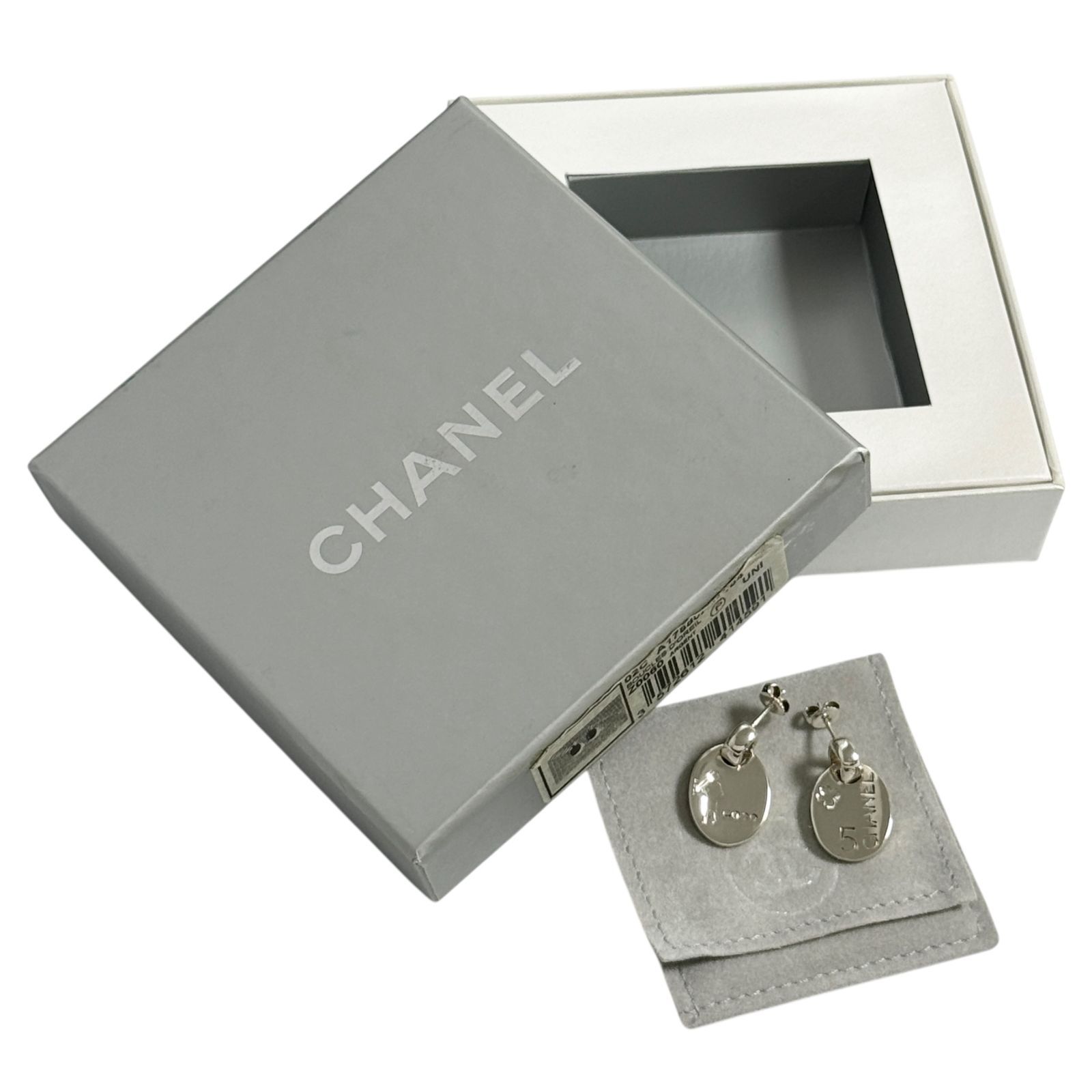 CHANEL シルバー ドロップピアス シャネル レディース ドロップ ピアス ココ No.5 アシンメトリー