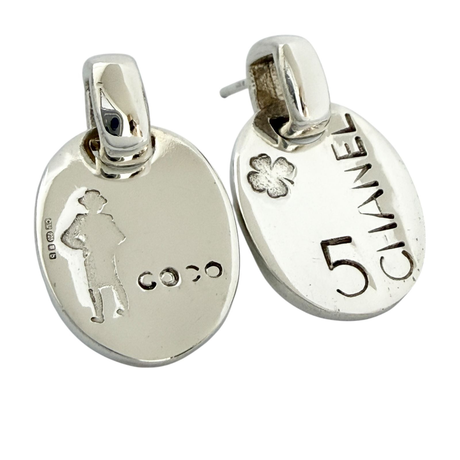 CHANEL シルバー ドロップピアス シャネル レディース ドロップ ピアス ココ No.5 アシンメトリー