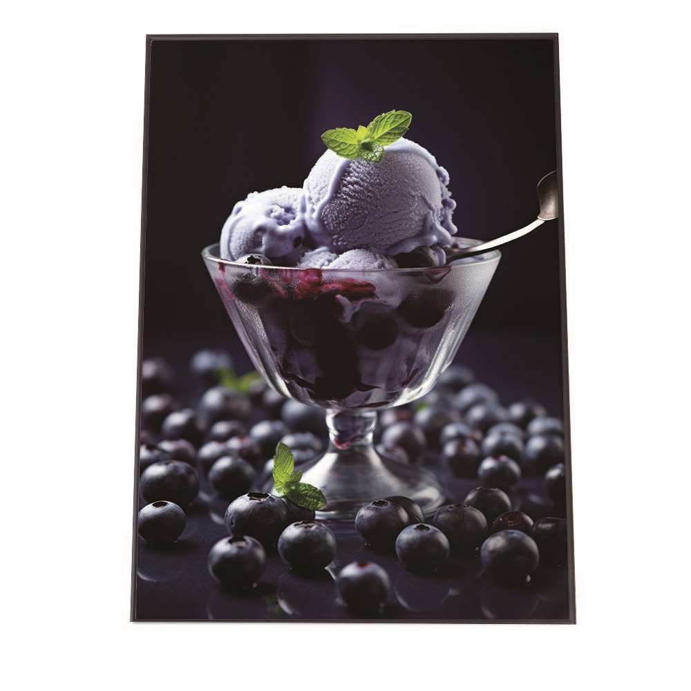 【B1サイズ（約73x103cm）】【lh-poster-1633】【フレーム付き】アイス ジェラート スイーツ ポスター フルーツスプラッシュ 水滴 果物 フレッシュカラフル 食べ物 インテリア