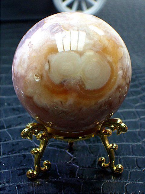 超綺麗☆ピンク桜花（おうか）☆メノウジオード丸玉YTZB86Y1/437Y01C ピンク桜花（おうか）☆メノウジオード丸玉☆天然石 【送料無料