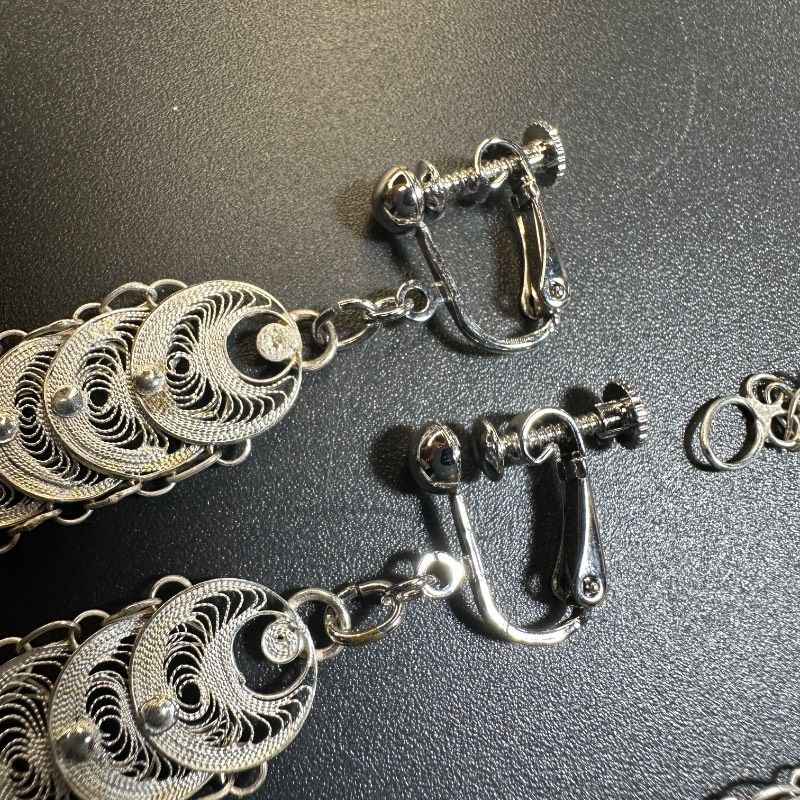 vintage】フィリグリー アウトレット シルバー製 925刻印 3点セット