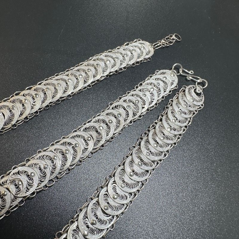 vintage】フィリグリー アウトレット シルバー製 925刻印 3点セット