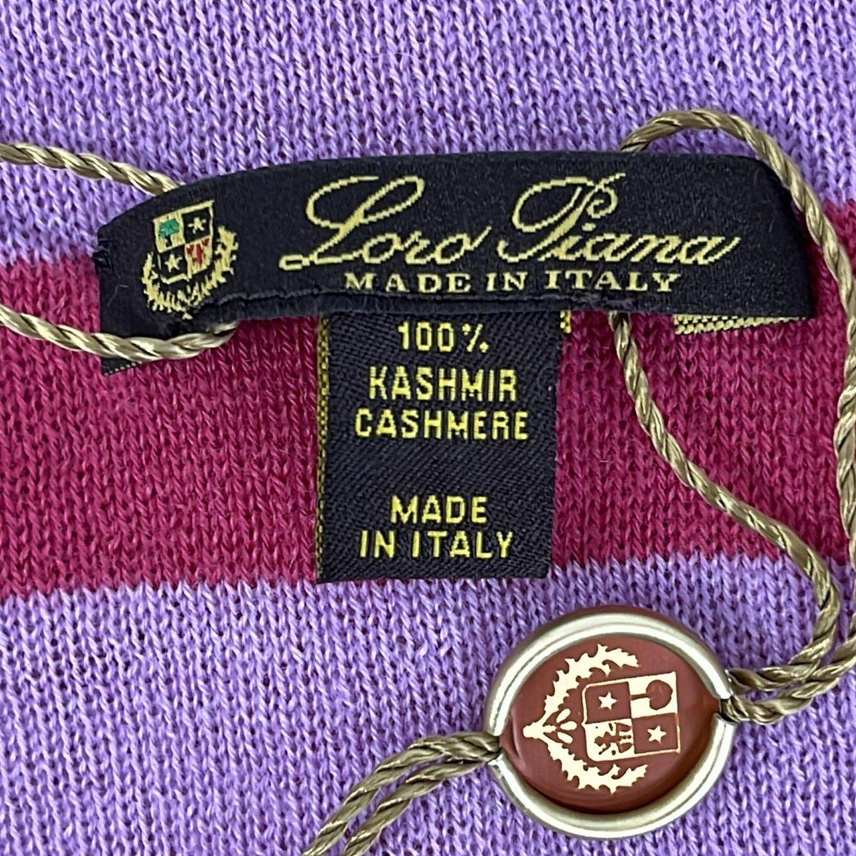 Loro Piana ロロピアーナ マフラー ライトパープル レッド ボーダー カシミヤ