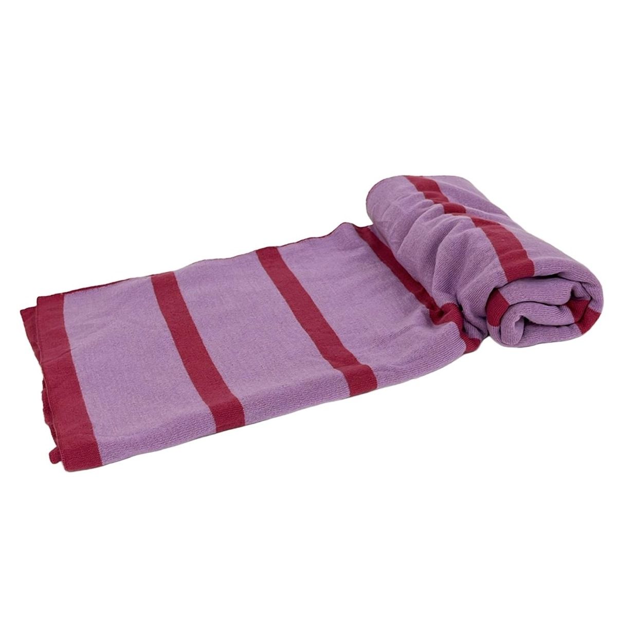 Loro Piana ロロピアーナ マフラー - ライトパープル×レッド ボーダー カシミヤ