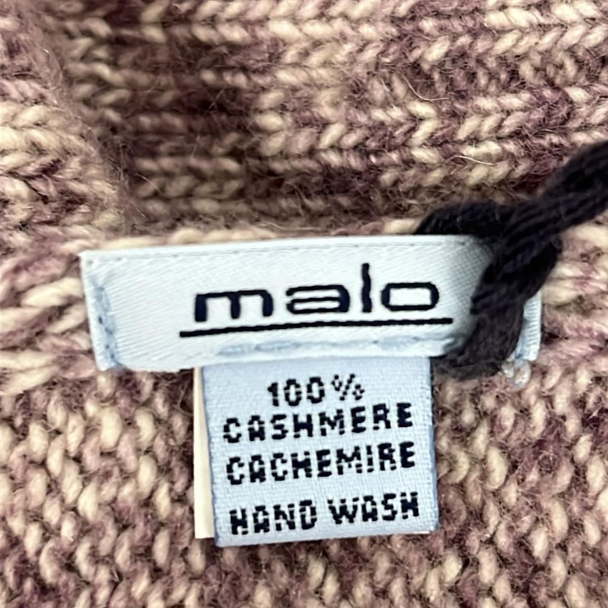 MALO マーロ マフラー パープル アイボリー カシミヤ