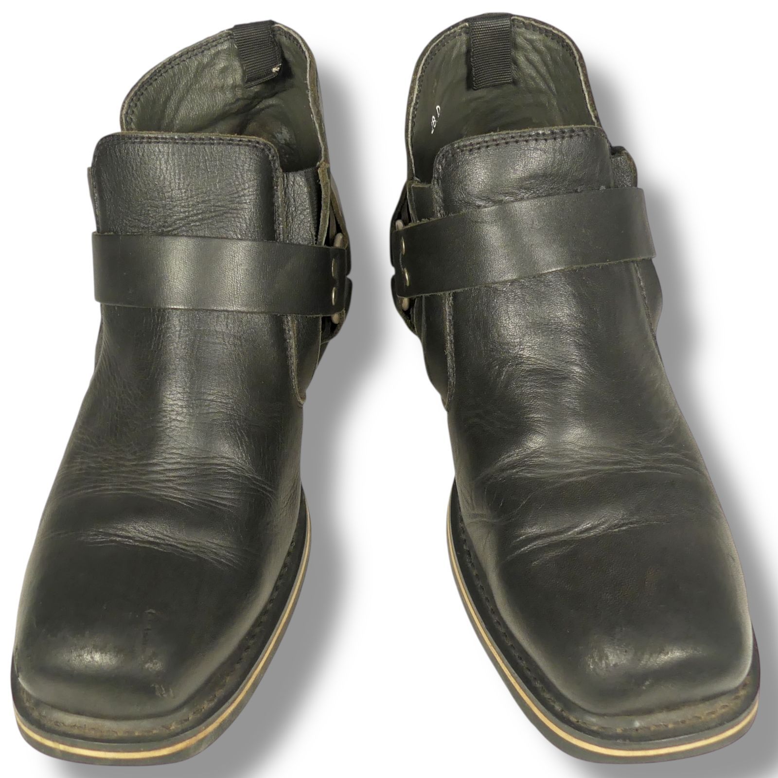 STAG BEETEL スタッグビートル エンジニアブーツ 28 本革 リングブーツ ショート バイク メンズ 黒 ブラック サイドゴアブーツ リングブーツサイズ28 cm一覧 SEULB屋着古 X 8124