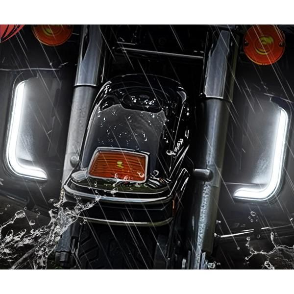 ハーレー LED ロワーフェアリング ライト ツーリング ストリート デイライト 〜2013 FLHTKSECVO FLHTCU メッキ