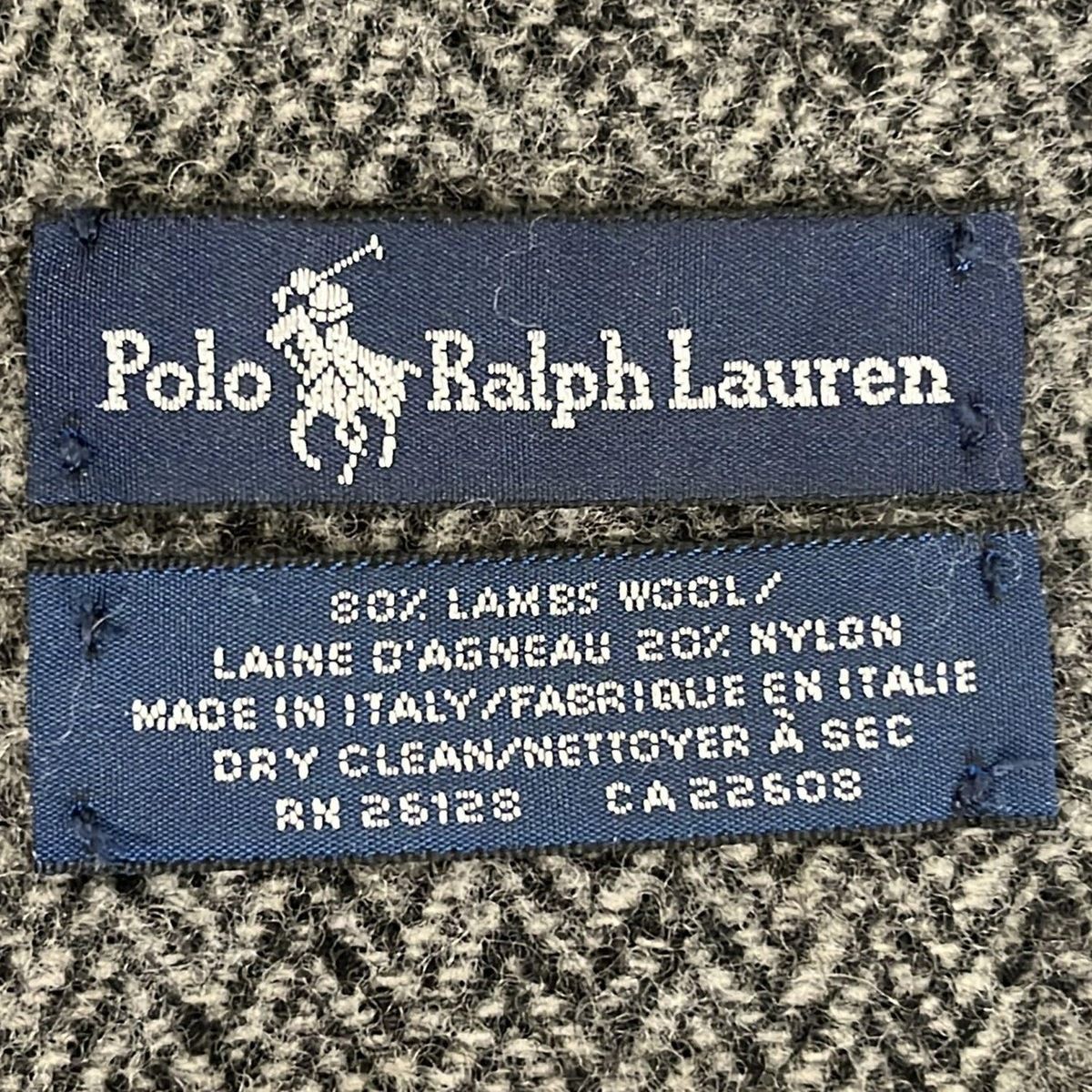 POLObyRalphLauren ポロラルフローレン マフラー 黒 白 ダークグレー チェック柄 ウール