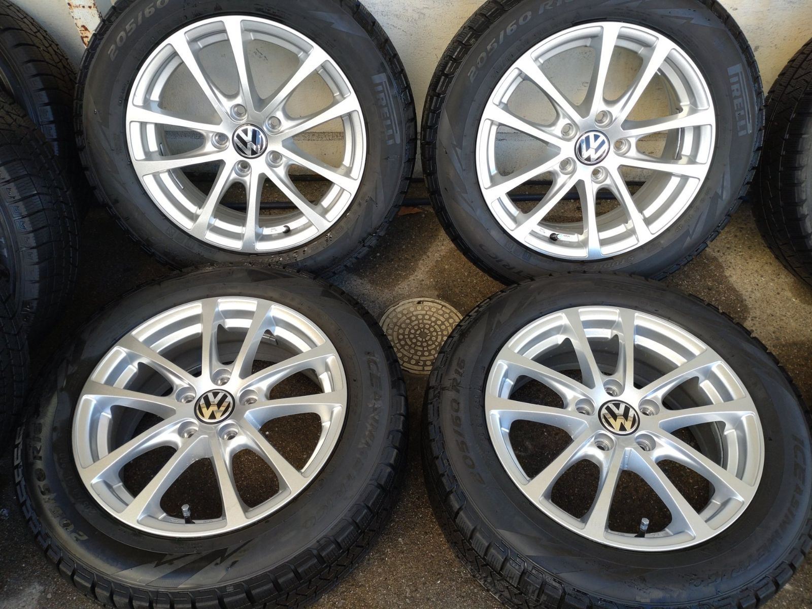VW フォルクスワーゲン トゥーラン 社外 ユーロデザイン 16 6 5 J 45 PCD 112 H ＆ピレリ ICE 205 60 R 4本