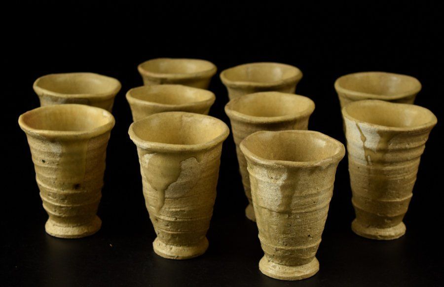 蔵A 3513 f 1 信楽焼 やすお陶房 フリーカップ ビアマグ カップ 十客