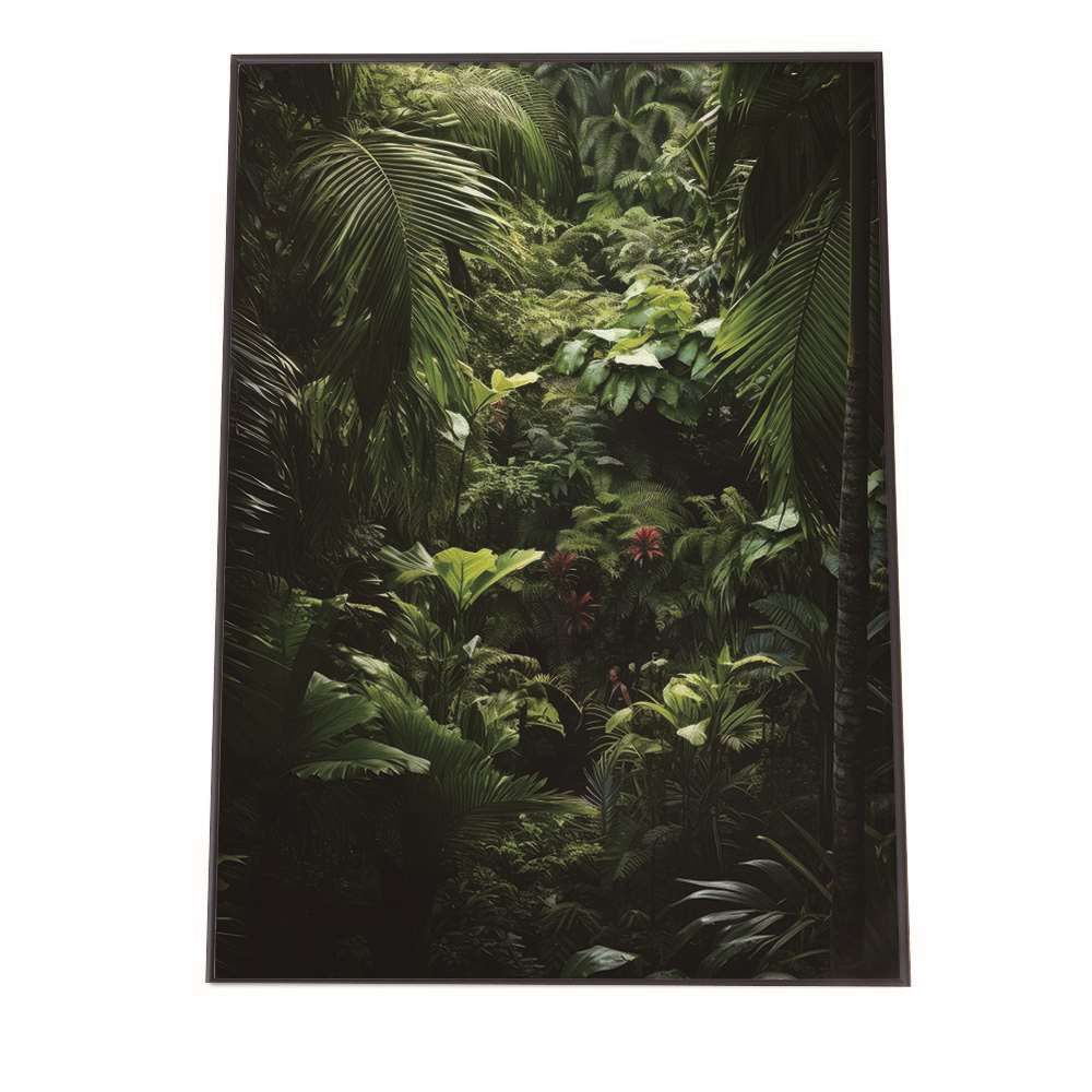 【B2サイズ（約51x73cm）】【lh-poster-1785】【フレーム付き】ポスター ジャングル 植物 景色 上空映像 緑 自然 森 林 木 草 葉っぱ