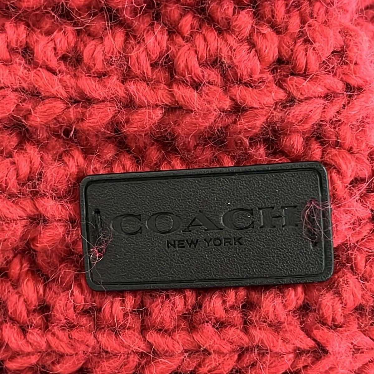 COACH コーチ マフラー レッド スヌード ウール