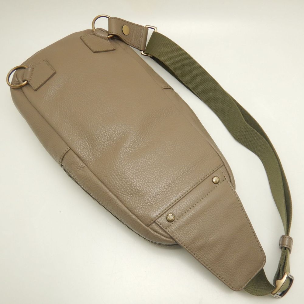 HUNTING WORLD ハンティングワールド 3576 MNT|BE ボディバッグ レザー ベージュ メンズ |253404