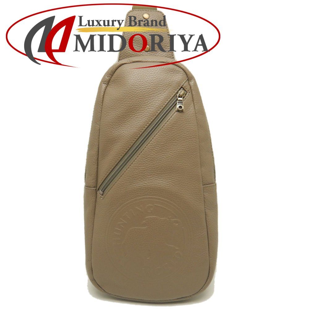 HUNTING WORLD ハンティングワールド 3576 MNT BE ボディバッグ レザー ベージュ メンズ 253404