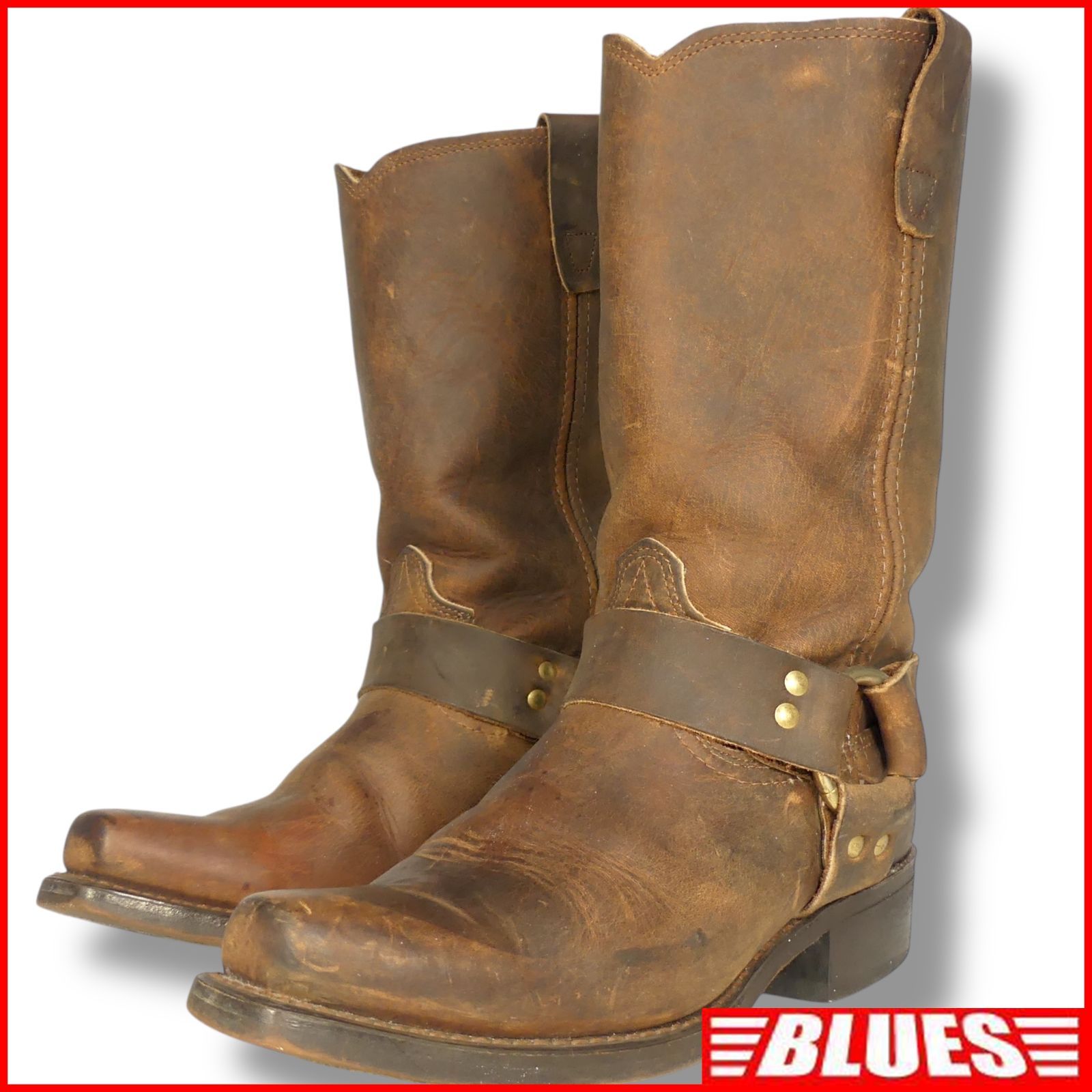 DURANGO デュランゴ エンジニアブーツ 本革 リングブーツ ロング バイク メンズ 7.5 EE 茶 ライダースブーツ リングブーツサイズ25.5 cm一覧←SEULB屋着古← X 8103