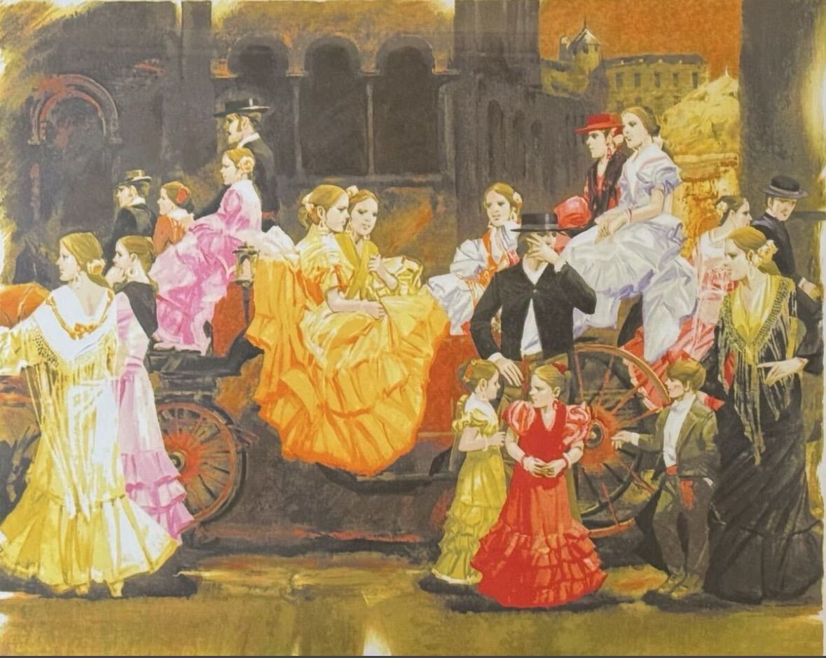 斎藤三郎「祭りの馬車」リトグラフ 10号大 限定 1991年 共シール 直筆