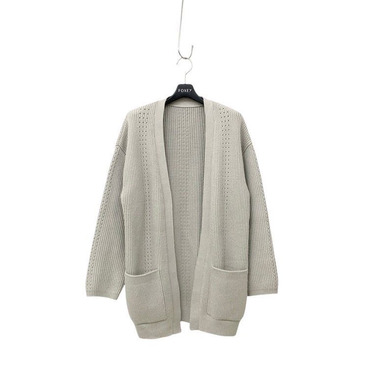 FOXEY フォクシー カーディガン アッパー コットン グレージュ F 41403-KAJOA