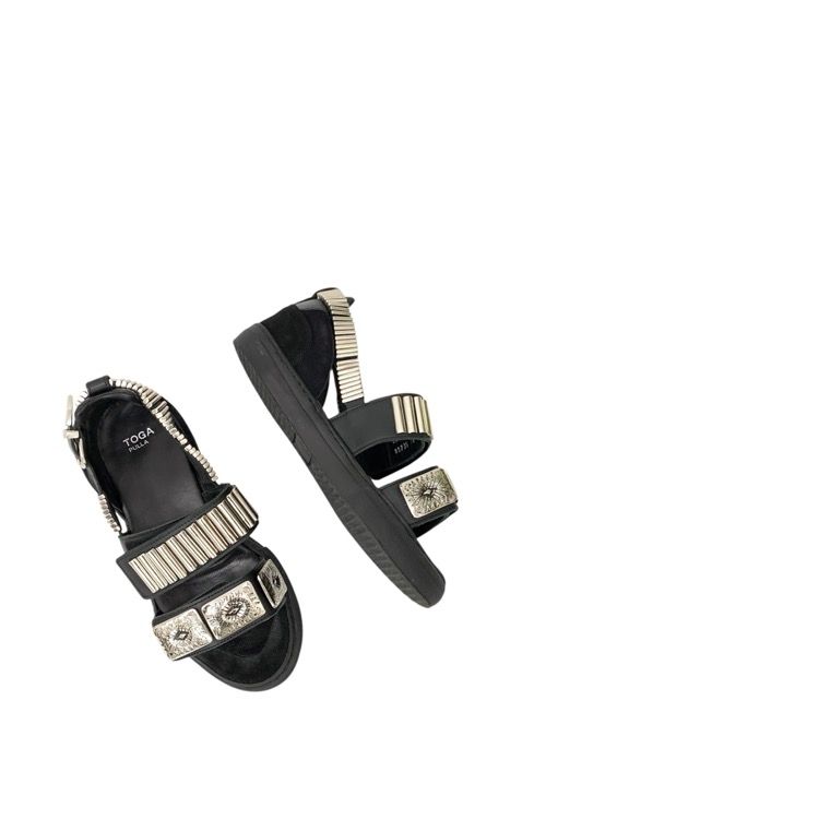 TOGA PULLA トーガプルラ METAL SNEAKER SANDALS メタルスニーカー サンダル ブラック 38|24 cm 0923 G