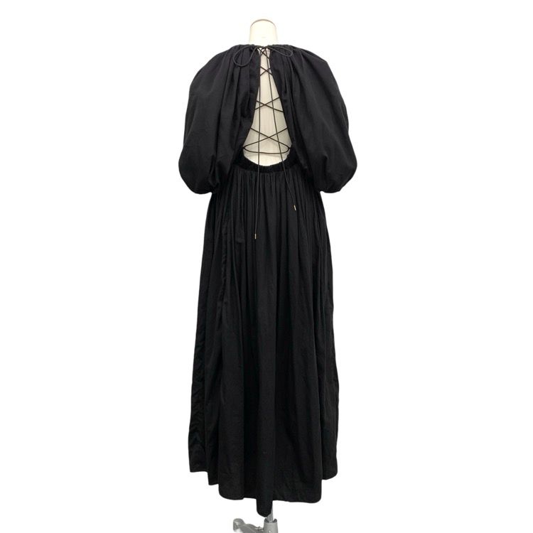 FUMIE TANAKA フミエタナカ plain lace up OP レースアップデザインマキシ ワンピース ブラック 1 F 22 S 04