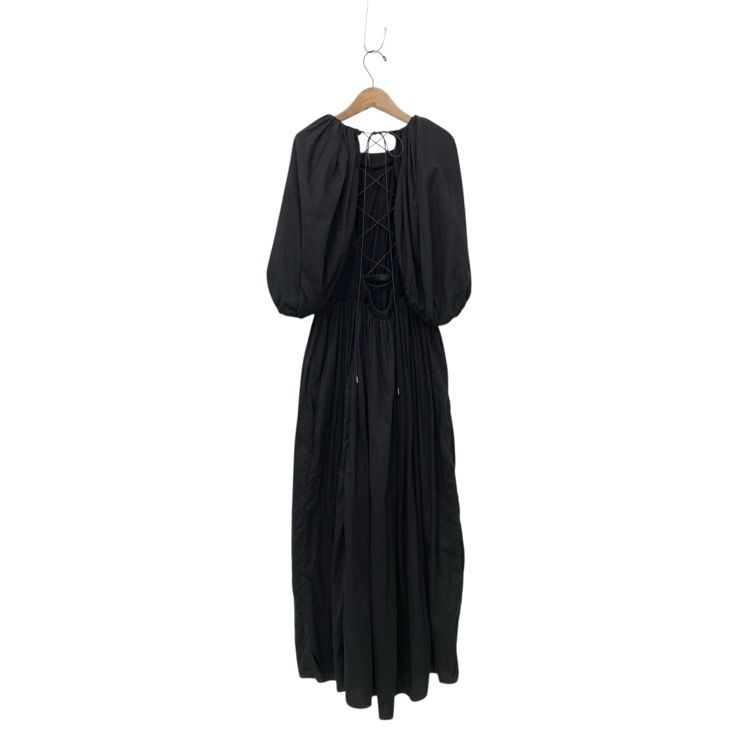 FUMIE=TANAKA フミエタナカ plain lace-up OP レースアップデザイン