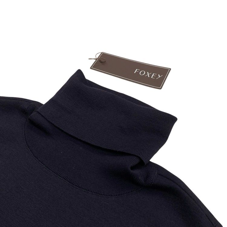 FOXEY フォクシー ウール ニットトップ ドヌーヴ ウール ミッドナイト