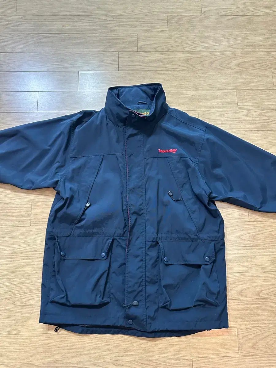 ヴィンテージ Timberland ネイビー色 ウィンドブレーカー アウター XL 