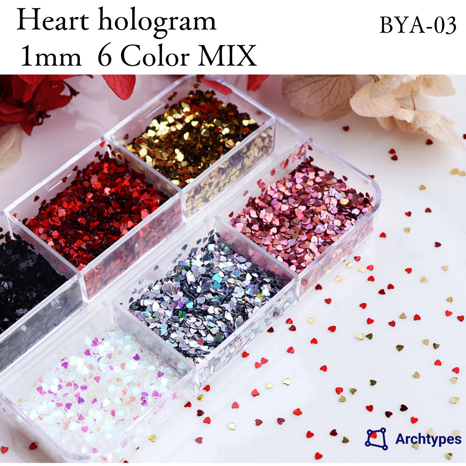 ネイルパーツ ホロハート Archtypes ハート ホロ ラメ ネイル パーツ セット ハートドット