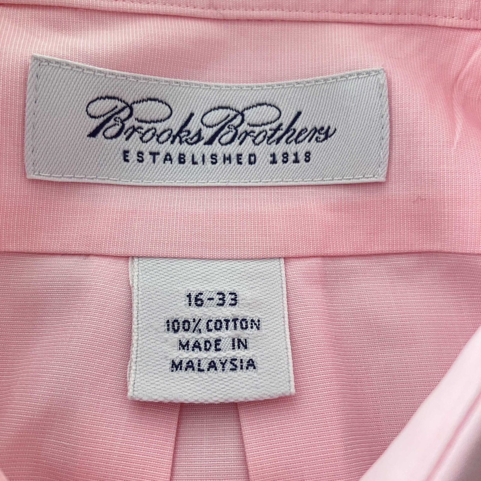 16-33】Brooks Brothers ワイドカラーシャツ / Cotton100% / Solid