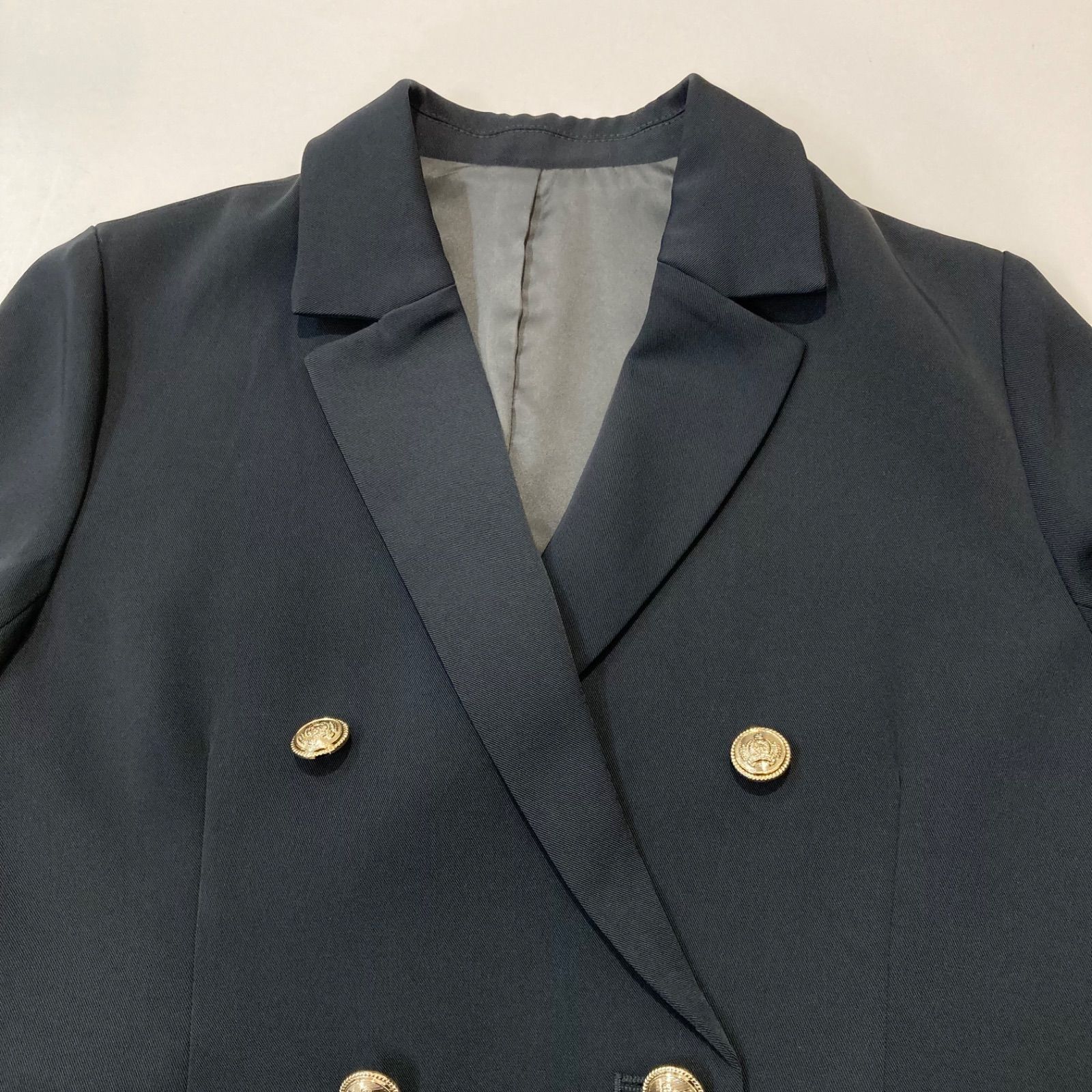 美品 COHINA コヒナ 金ボタン ダブル テーラードジャケット ネイビー