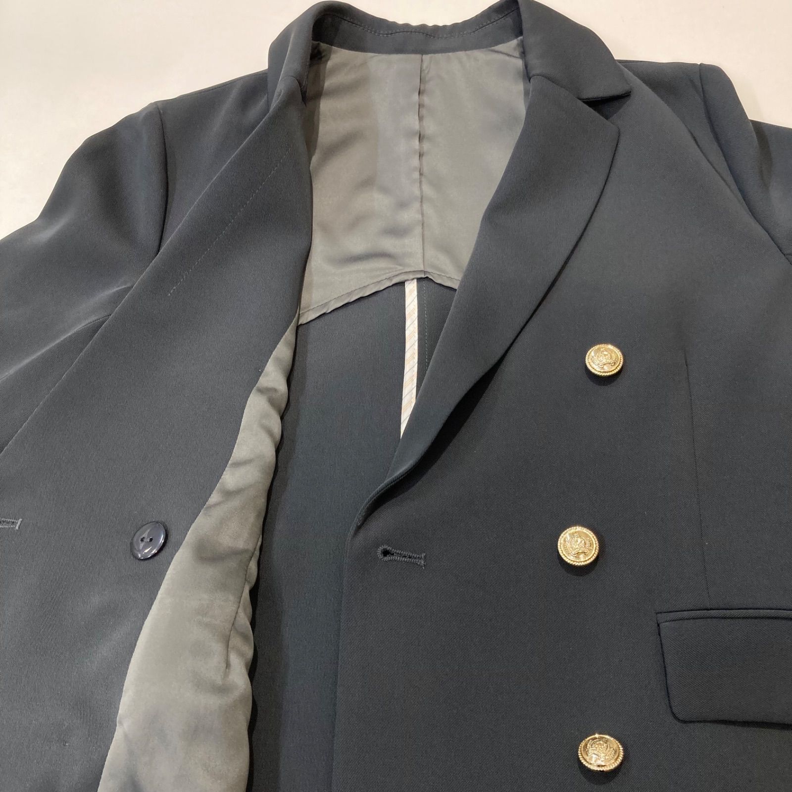 美品 COHINA コヒナ 金ボタン ダブル テーラードジャケット ネイビー