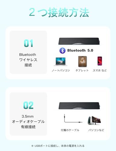 新品】Nylavee PCスピーカー サウンドバー Bluetooth & AUX接続 六つの