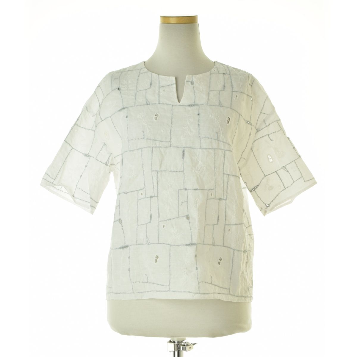 minaperhonen】garden patchwork五分袖ブラウス - メルカリ