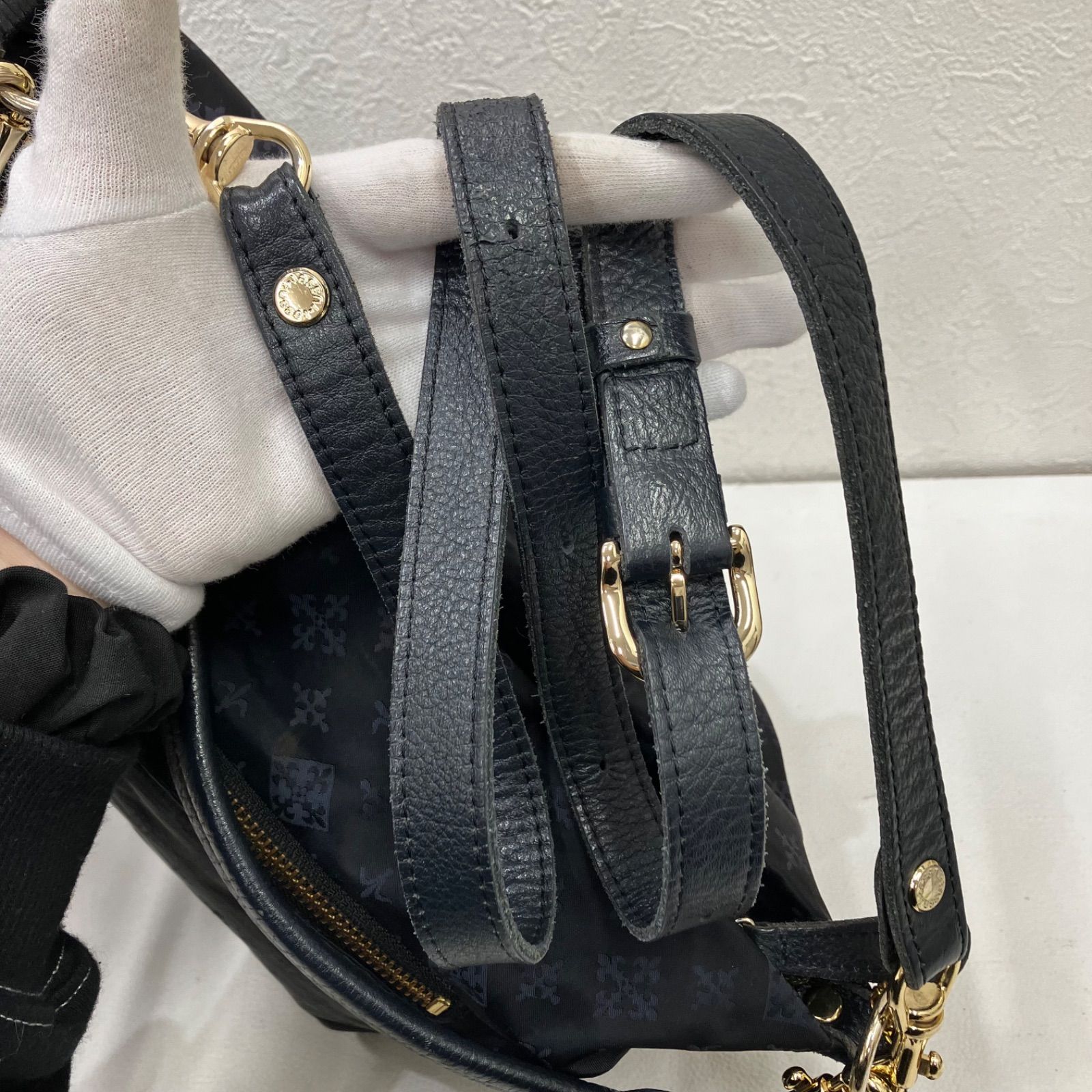 モノグラム刺繍】コーデュラナイロン2WAYミニショルダーバッグ 