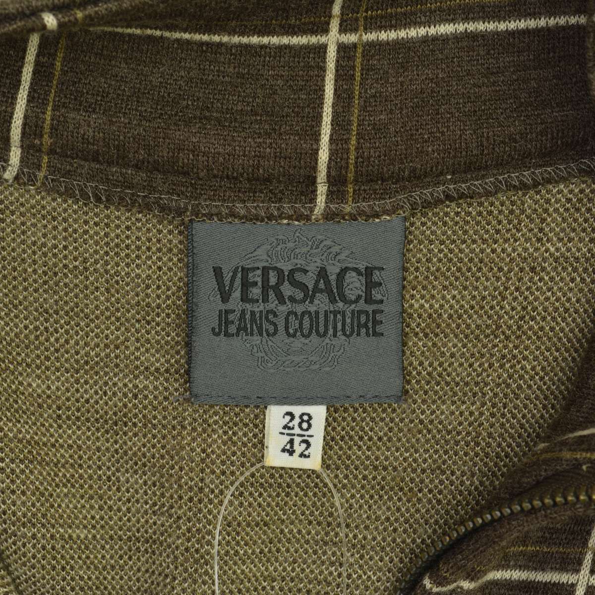 VERSACEJEANS】COUTURE チェックタイト ハーフジップ長袖ワンピース 