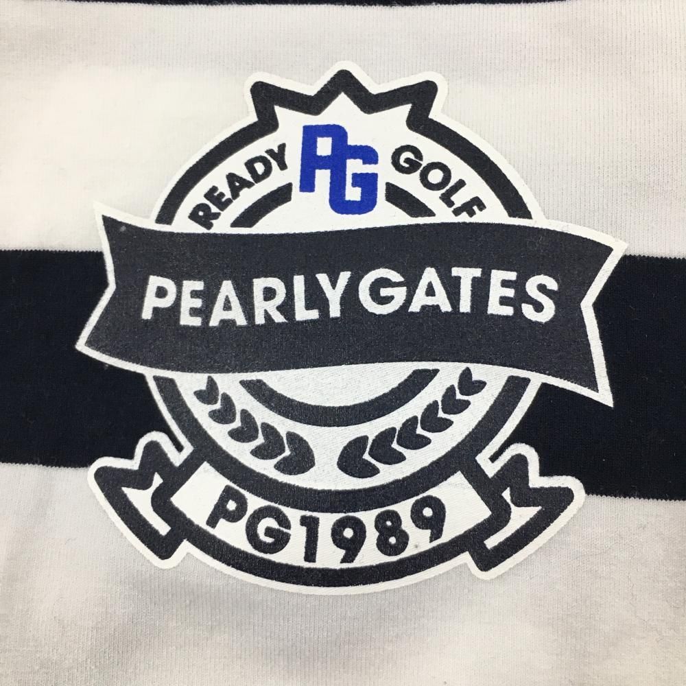 新品】パーリーゲイツ 長袖ハイネックシャツ 白×黒 ボーダー