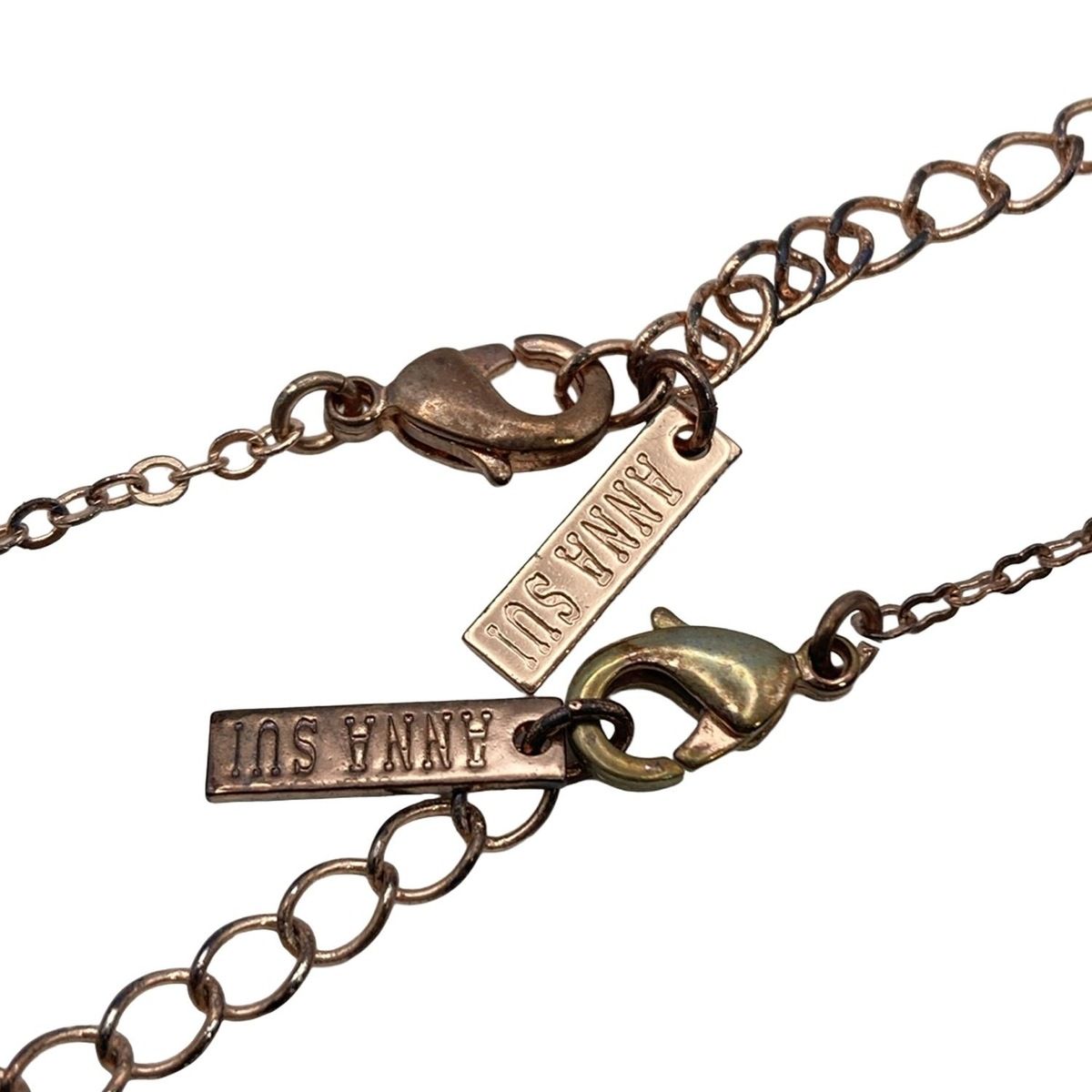 ANNA SUI(アナスイ) ネックレス - ピンクゴールド×ピンク×マルチ 2点