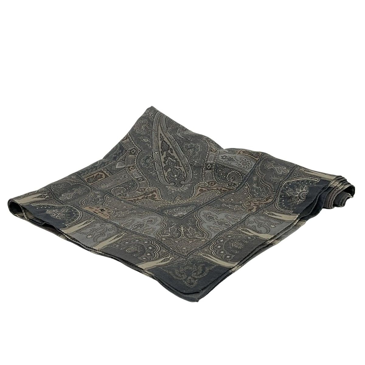 ETRO(エトロ) マフラー - ダークグレー×グレー ペイズリー柄 ウール