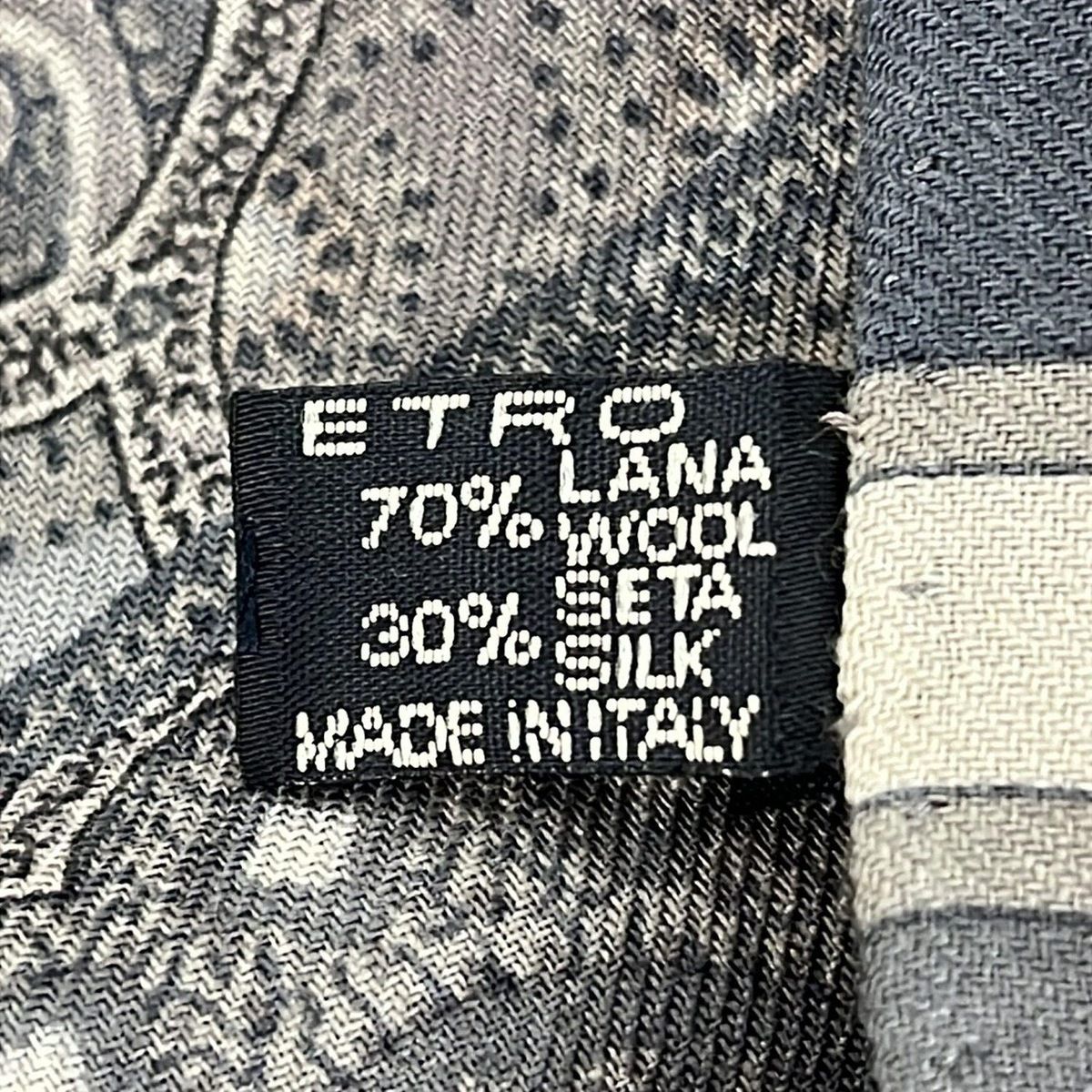 ETRO(エトロ) マフラー - ダークグレー×グレー ペイズリー柄 ウール
