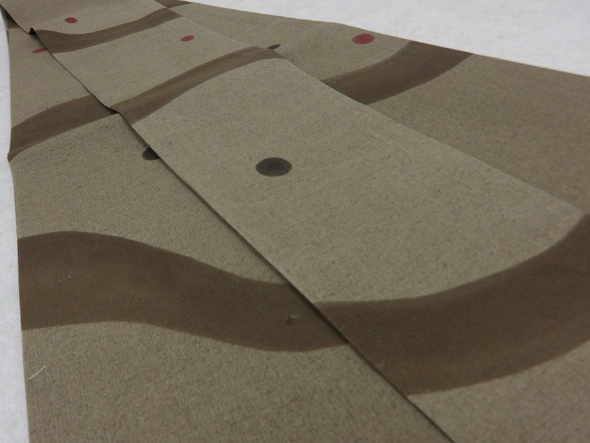 P 41152 紬地 超モダン 半巾帯 仕立て上がり品 t