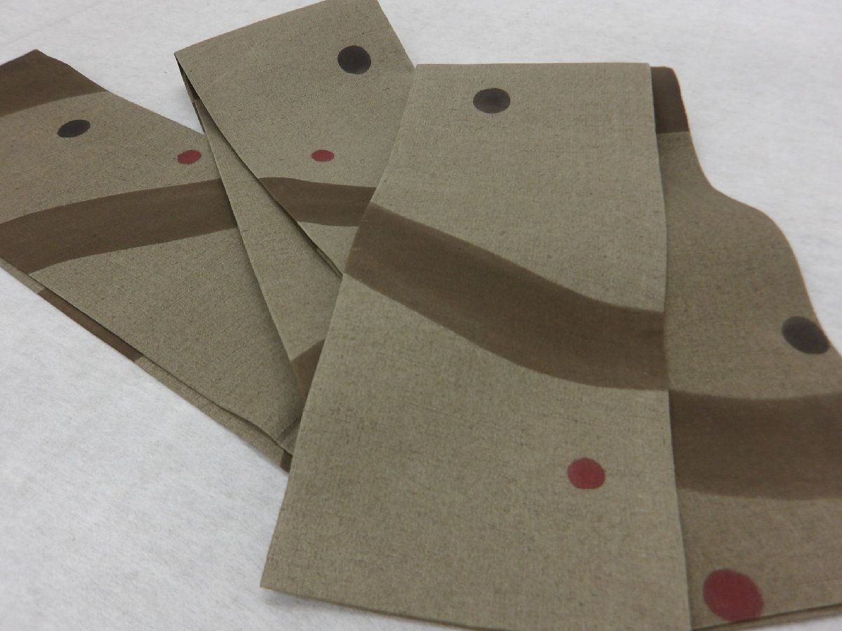 P 41152 紬地 超モダン 半巾帯 仕立て上がり品 t