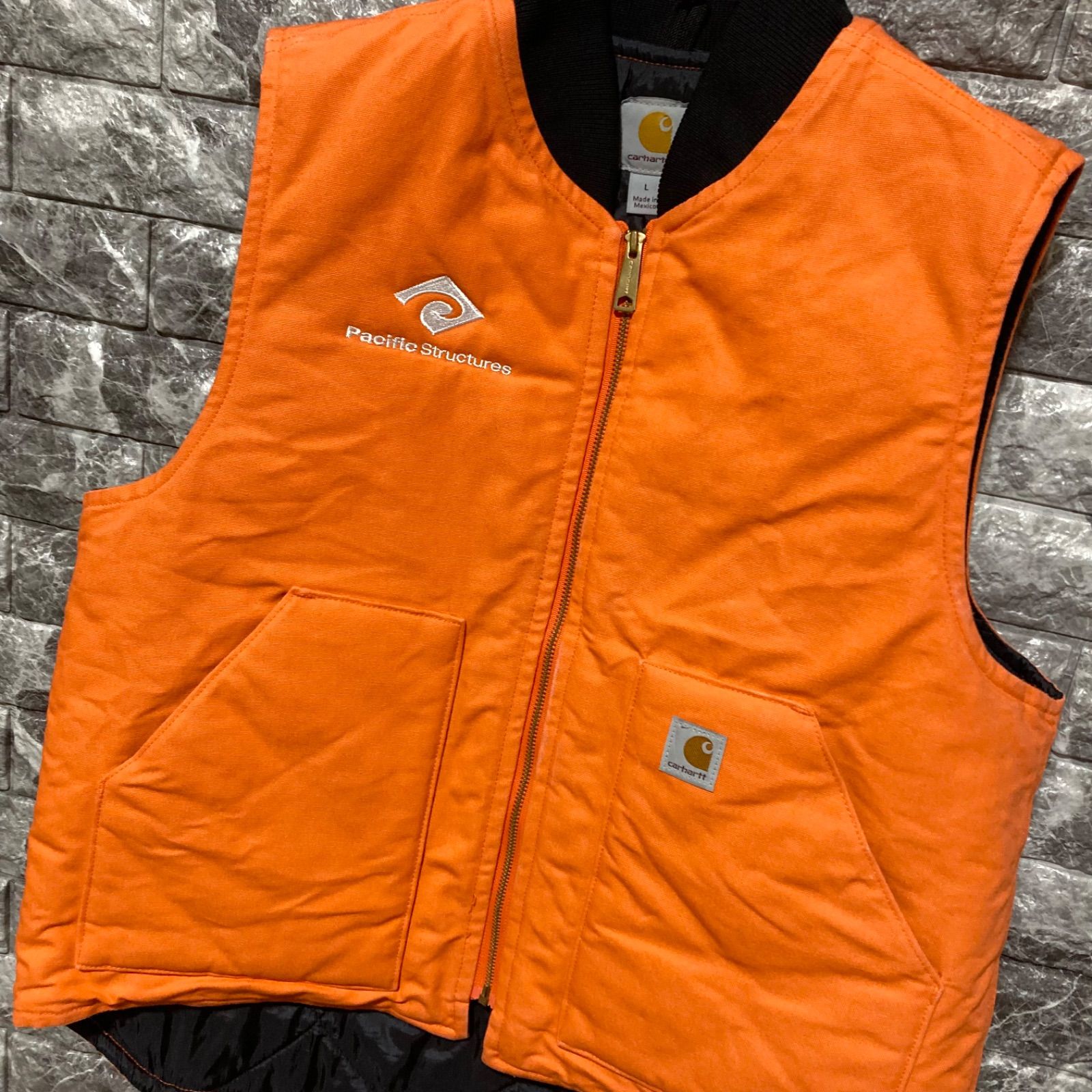 CARHARTT ダックベスト L オレンジ カーハート DUCK VEST - メルカリ
