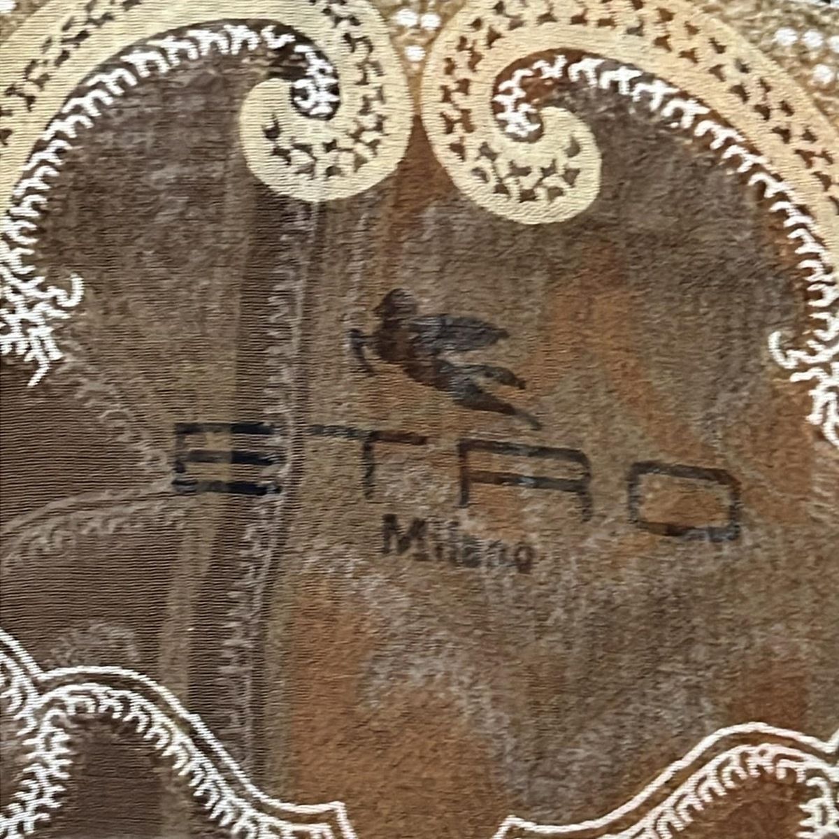 美品 ETRO エトロ ペイズリー柄ストール ベージュ・ブラウン系 ETRO(エトロ) ストール(ショール)美品 - ダークブラウン×ブラウン