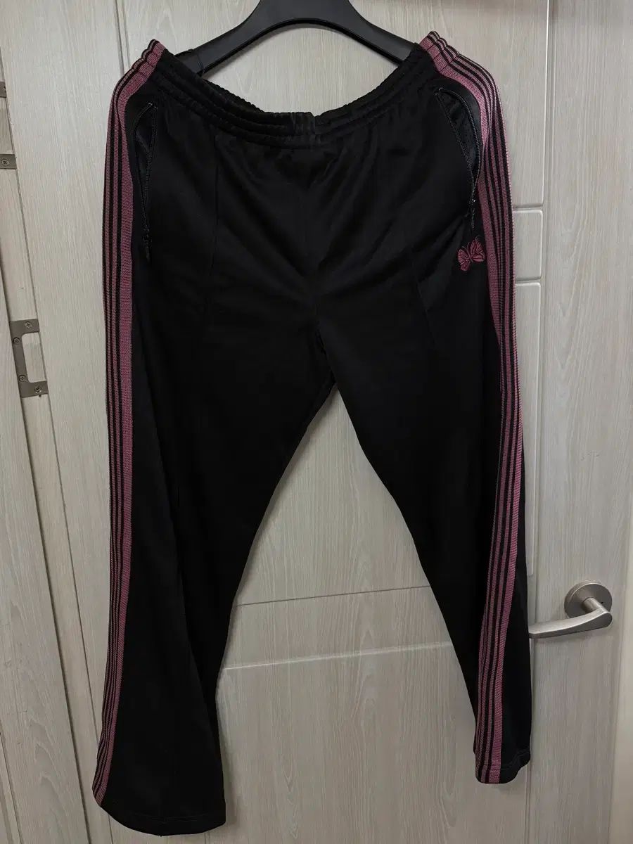 Needles ニードルズ トラックパンツ ポリ スムース ブラック 黒Ping L