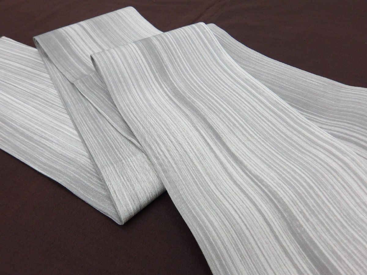 P 41153 超モダン 墨染 紬地 半巾帯 仕立て上がり品 t