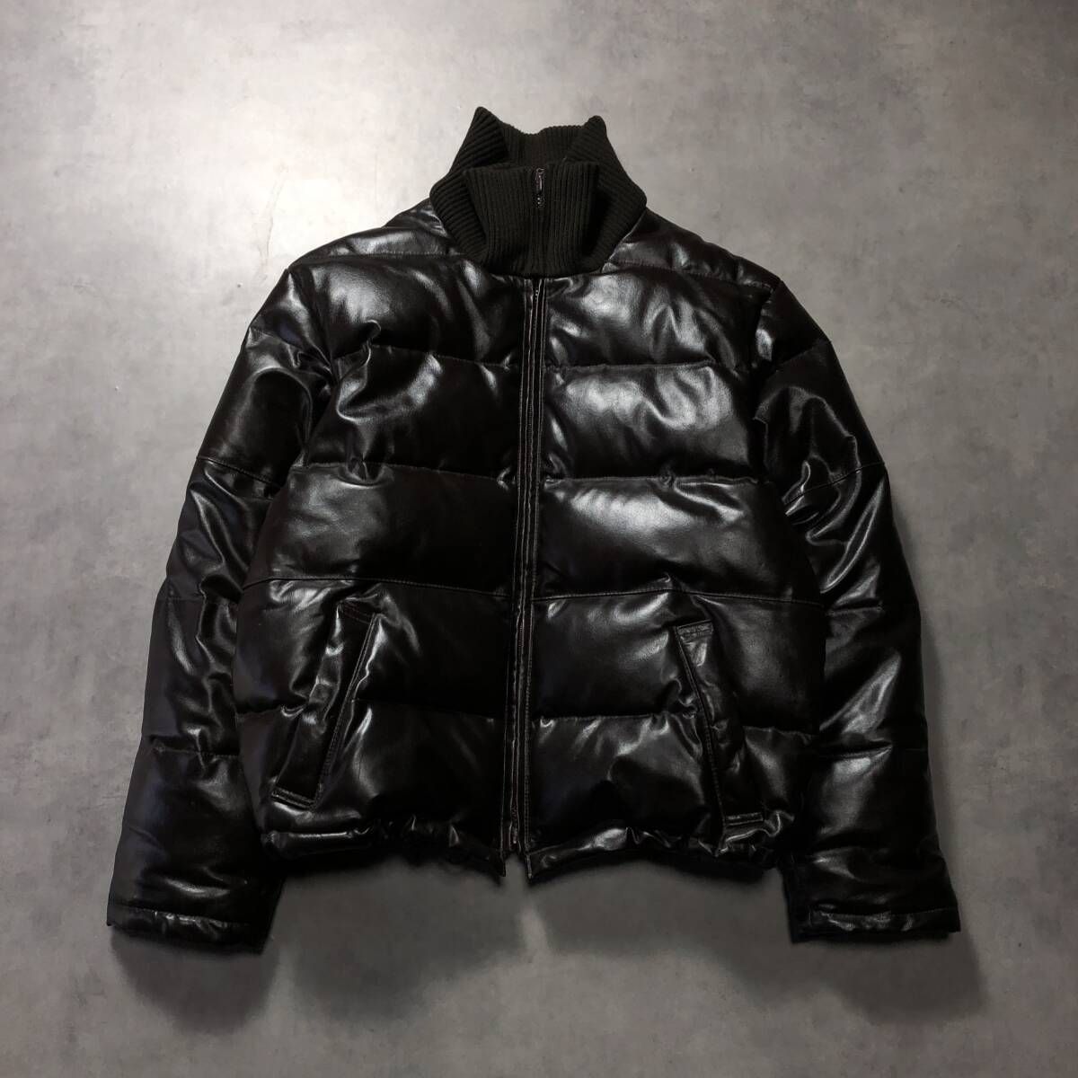 GQ4252◇Canyon de Chelly : レザーダウンジャケット◇M◇ダーク