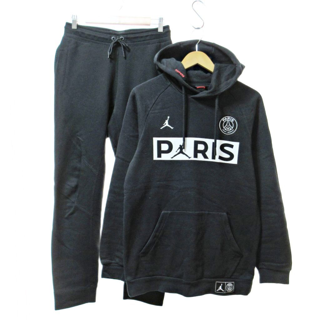ナイキ NIKE ジョーダン Jordan PSG Paris Saint German セットアップ プルオーバー パーカー スウェット パンツ S 黒 1204