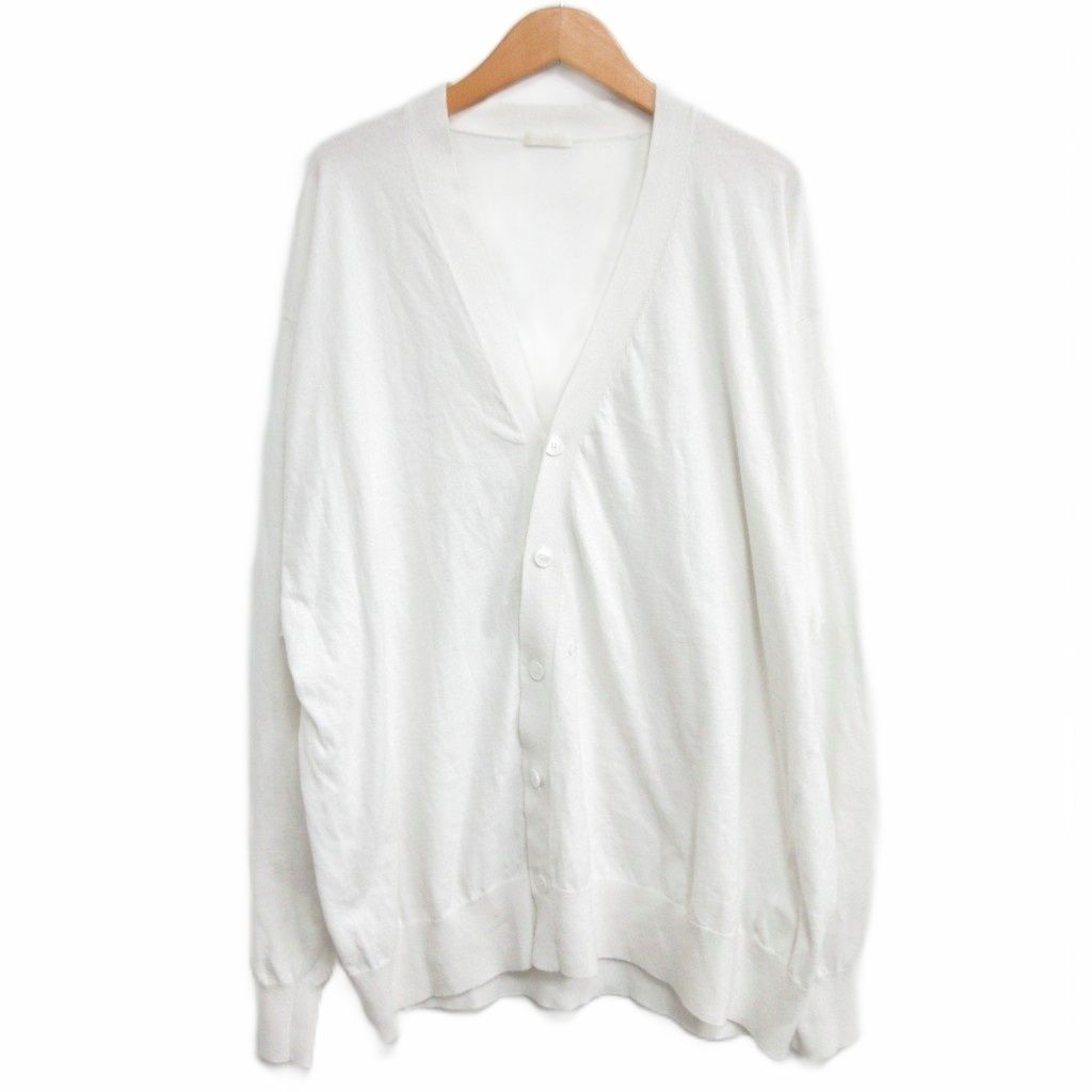 COMOLI コモリ 24SS コットンVネックカーディガン 薄手 ホワイト コモリ COMOLI 24SS コットン Vネックカーディガン 薄手 3 白 ホワイト