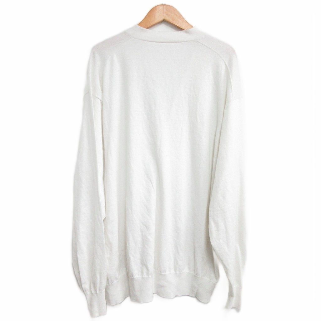 COMOLI コモリ 24SS コットンVネックカーディガン 薄手 ホワイト COMOLI コモリ 24SS コットンVネックカーディガン 薄手 ホワイト